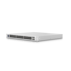 With advanced PoE+ support, the USW-Enterprise-48-PoE powers UniFi access points, cameras, and VoIP phones seamlessly.